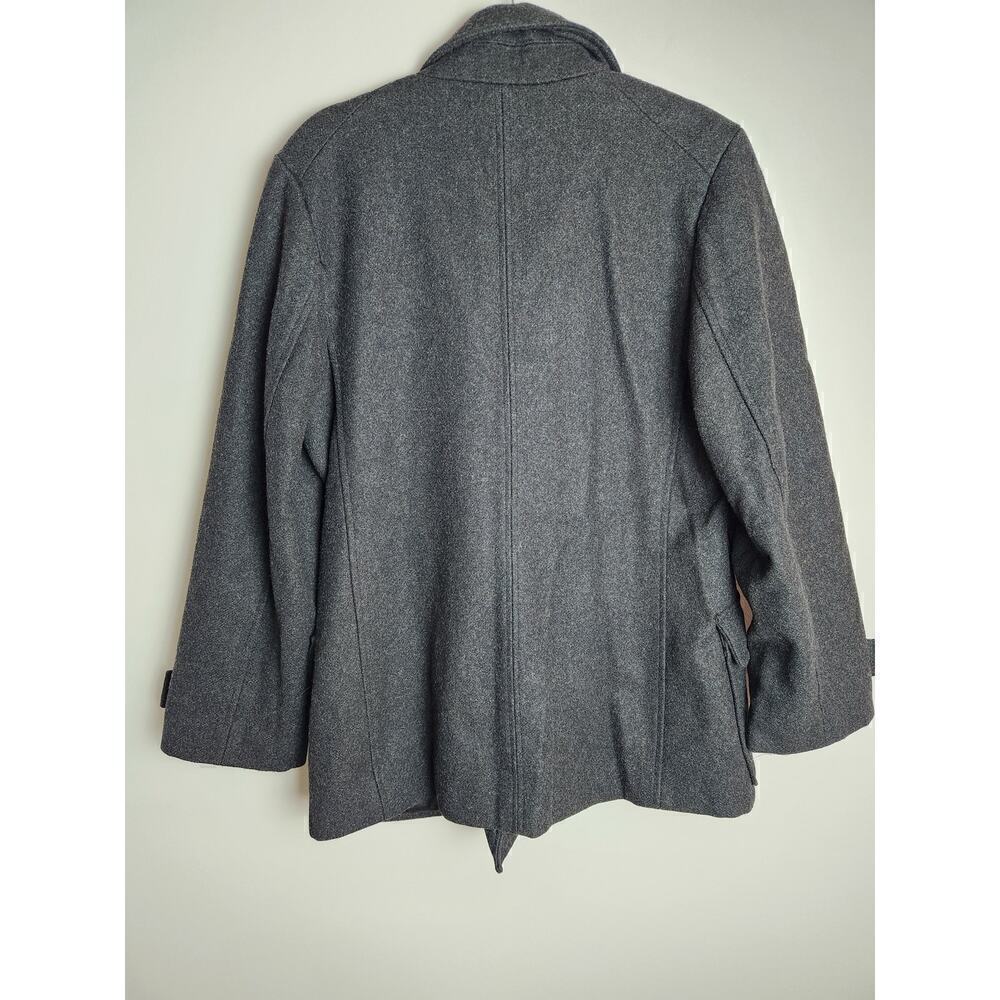 Vintage Old Navy Wool Peacoat Sz L Black/Charcoal classic preppy pockets GUC - Picture 4 of 9